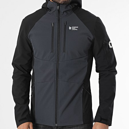 Comme Des Loups - Veste Zippée Capuche Wolf Trail Gris Anthracite Noir