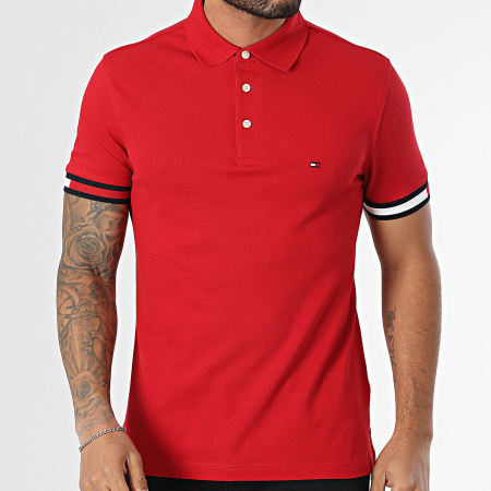 Tommy Hilfiger - Polo Manches Courtes Slim Flag Cuff 7518 Rouge