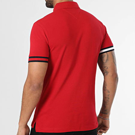 Tommy Hilfiger - Polo Manches Courtes Slim Flag Cuff 7518 Rouge