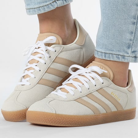 Baskets Femme Gazelle J IH7506 Cream White Magic Beige Gum3