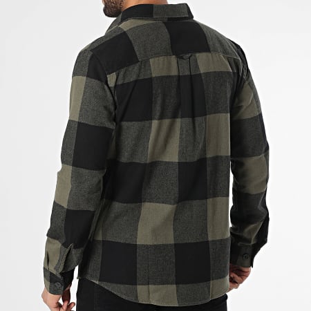 Jack And Jones - Chemise Manches Longues A Carreaux Darren Vert Kaki Noir
