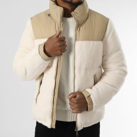 KZR - Doudoune Polaire Capuche Beige