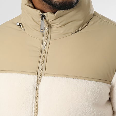 KZR - Doudoune Polaire Capuche Beige