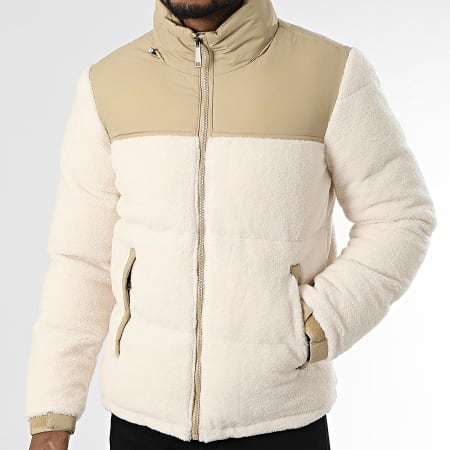KZR - Doudoune Polaire Capuche Beige