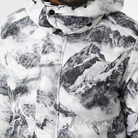 KZR - Doudoune Capuche Blanc Gris Anthracite