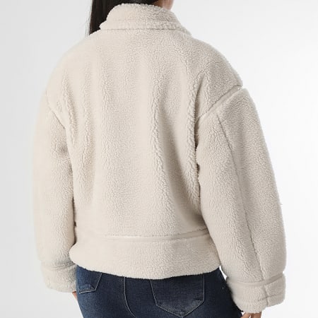 Only - Veste Sherpa Zippée Femme Michelle Beige