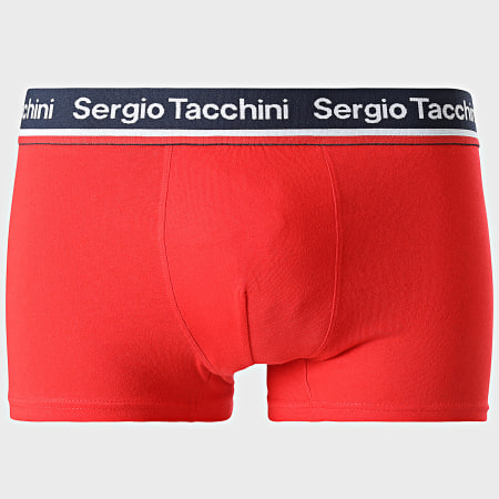 Sergio Tacchini - Lot De 4 Boxers 92890213 Bleu Marine Gris Chiné Rouge