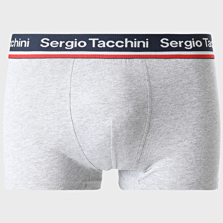 Sergio Tacchini - Lot De 4 Boxers 92890213 Bleu Marine Gris Chiné Rouge
