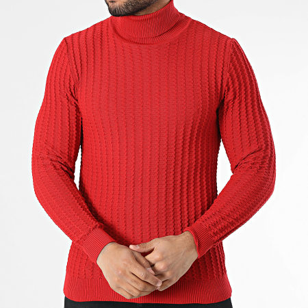 Armita - Jersey rojo con cuello vuelto