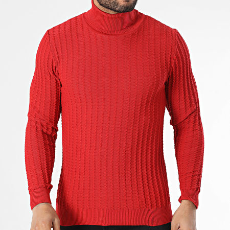 Armita - Jersey rojo con cuello vuelto