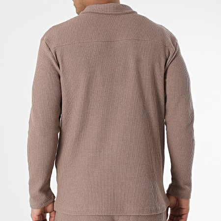 Ikao - Ensemble Polo Manches Longues Zippé Et Pantalon Jogging Beige