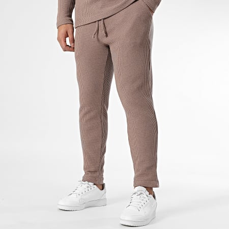Ikao - Ensemble Polo Manches Longues Zippé Et Pantalon Jogging Beige