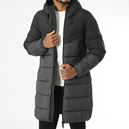 Kymaxx Abrigo largo con capucha Gris antracita Negro Ryses