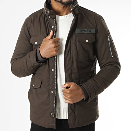 Kymaxx - Parka marrón con capucha