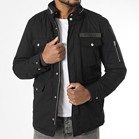 Kymaxx - Parka negra con capucha