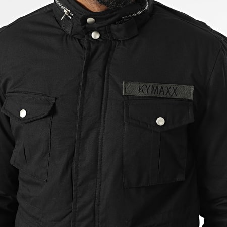 Kymaxx - Parka negra con capucha