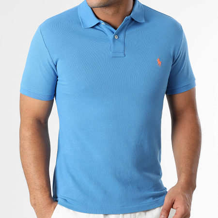 Polo Ralph Lauren - Polo Manches Courtes Slim Original Player Bleu Clair