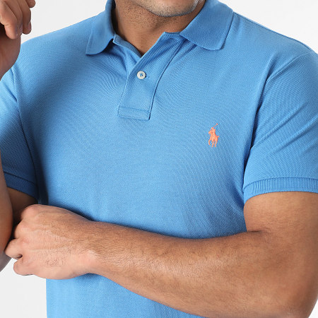 Polo Ralph Lauren - Polo Manches Courtes Slim Original Player Bleu Clair
