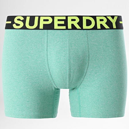 Superdry - Lot De 3 Boxers Classic Gris Anthracite Vert Foncé Vert Clair Chiné