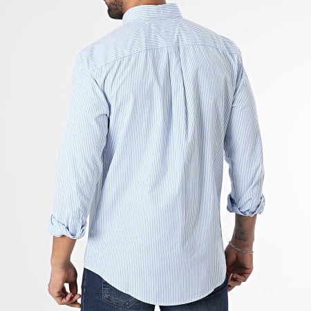 Tommy Hilfiger - Chemise Manches Longues A Rayures Flex Poplin Classic 7549 Blanc Bleu Clair