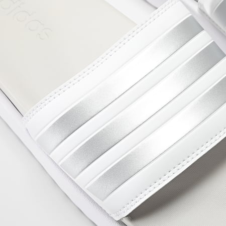 Adidas Sportswear - Claquettes Femme Adilette Platform IE9703 Blanc Argenté