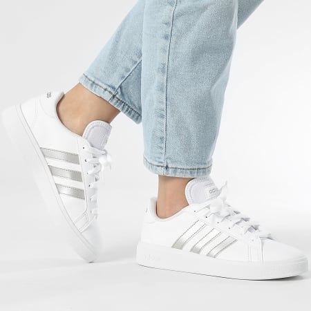 adidas gazelle silver green womens Women's Adidas Grand Court 2.0 – Brine Sporting Goods