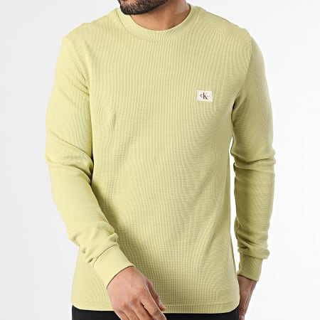 Calvin Klein - Sweat Crewneck Waffle 7117 Vert Clair