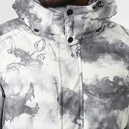 KZR - Doudoune Capuche Blanche Grise