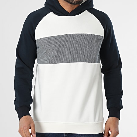 Classic Series - Sweat Capuche Blanc Bleu Marine