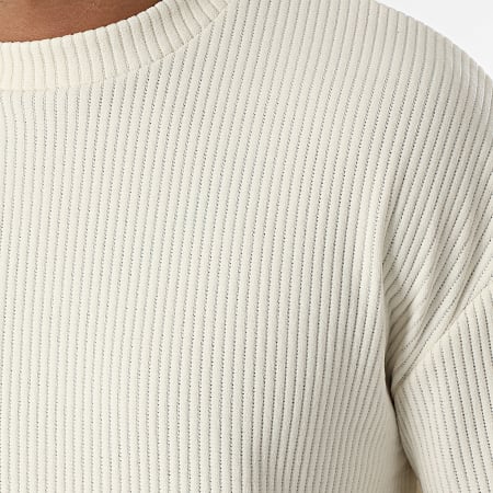 Frilivin - Ensemble Sweat Crewneck Et Pantalon Beige