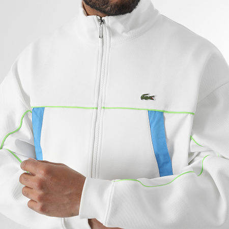 Lacoste - Veste Zippée Logo Brodé Crocodile Loose Fit Blanc