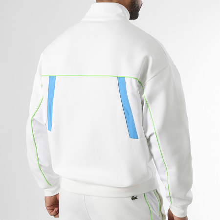 Lacoste - Veste Zippée Logo Brodé Crocodile Loose Fit Blanc