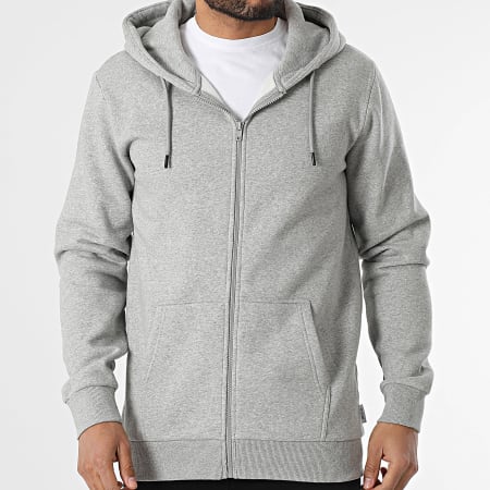Only And Sons - Sweat Zippé Capuche Ceres Gris Chiné