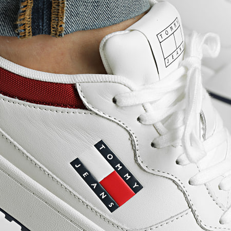 Tommy Jeans - Baskets Cupsole Leather Essential 1443 Rwb