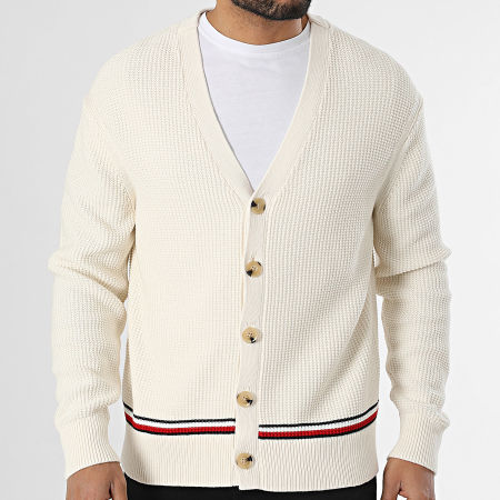 Tommy Hilfiger - Cardigan Structure Global Stripe 8087 Beige