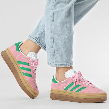 Adidas Originals - Baskets Femme Gazelle Bold W IE0420 True Pink Green Footwear White