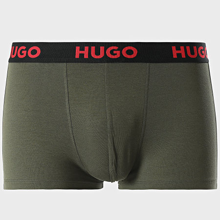 HUGO - Lot De 3 Boxers 50496723 Noir Rouge Vert Kaki