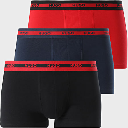 HUGO - Lot De 3 Boxers 50517883 Noir Bleu Marine Rouge