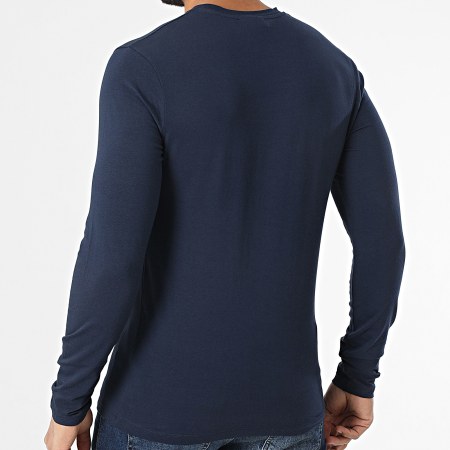 HUGO - Tee Shirt Manches Longues Linked 50524716 Bleu Marine