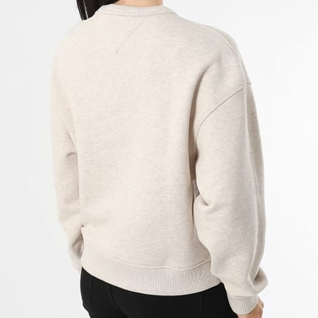 Tommy Jeans - Sweat Crewneck Femme Boxy Badge 9408 Beige Chiné