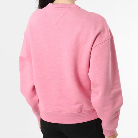 Tommy Jeans - Sweat Crewneck Femme Boxy Badge 9408 Rose Chiné