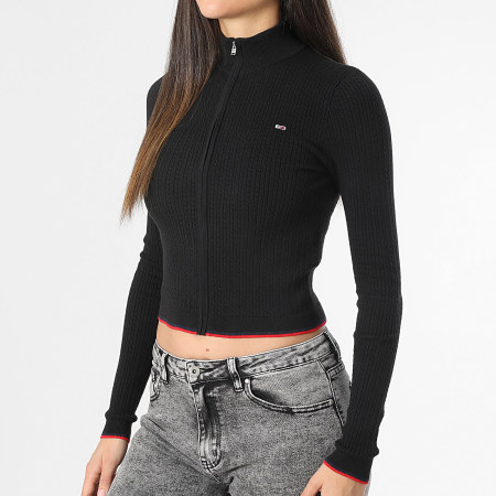 Tommy Jeans - Chaleco con cremallera para mujer 9337 Negro