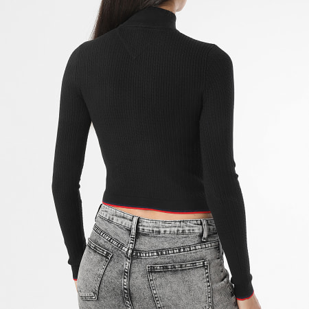 Tommy Jeans - Chaleco con cremallera para mujer 9337 Negro