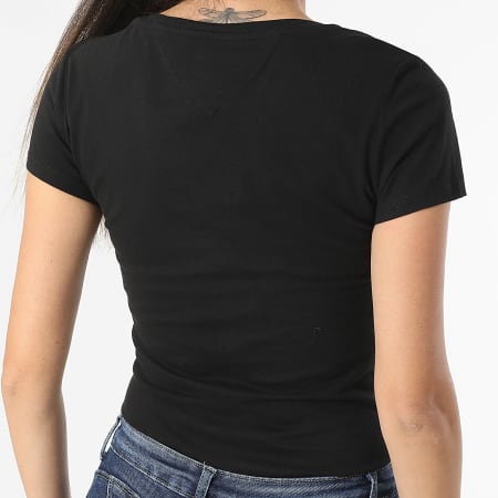 Tommy Jeans - Lot De 2 Tee Shirts Slim Col V Femme 1367 Noir Blanc