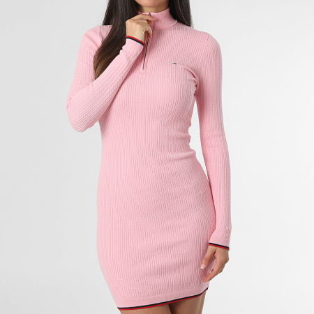Tommy Jeans - Vestido jersey cuello cremallera 9490 Rosa