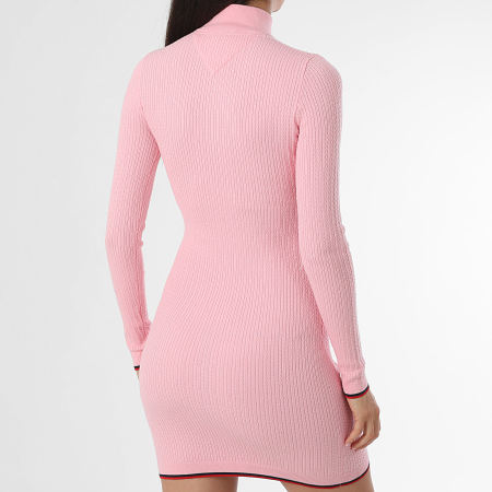 Tommy Jeans - Vestido jersey cuello cremallera 9490 Rosa