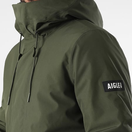 Aigle - Parka larga con capucha AQ172 Verde caqui