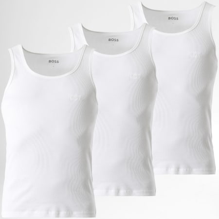 BOSS - Lote de 3 camisetas de tirantes 50542132 Blanco