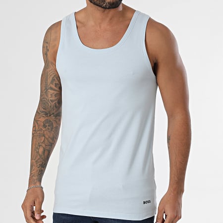 BOSS - Lote de 3 camisetas de tirantes 50532476 Blanco Azul claro Azul marino