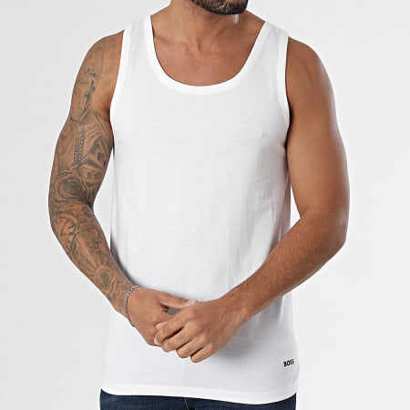 BOSS - Lote de 3 camisetas de tirantes 50532476 Blanco Azul claro Azul marino